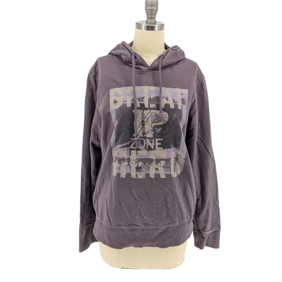 LP Zone Graphic Print Sweatshirt Purple Gray M punk streetwear gorpcore casual - Picture 1 of 6